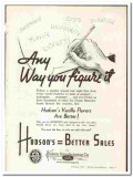 Hudson Mfg Company 1938 vintage ice cream ad Vanilla Flavors figure