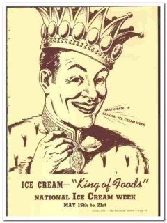 National Ice Cream Week 1938 vintage dairy article King of Foods National Ice Cream Week 1938 vintage dairy article King of Foods