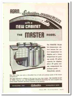 Schaefer Inc 1938 vintage ice cream ad Cabinet master model Schaefer Inc 1938 vintage ice cream ad Cabinet master model