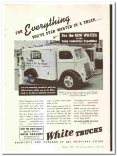 White Motor Company 1938 vintage truck ad Bendfelt Ice Cream