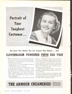 Armour Creameries Inc 1939 vintage ice cream ad Powdered Egg Yolk