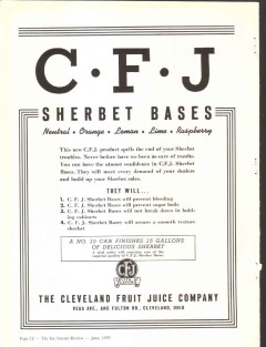 Cleveland Fruit Juice Company 1939 vintage ice cream ad Sherbet Bases Cleveland Fruit Juice Company 1939 vintage ice cream ad Sherbet Bases