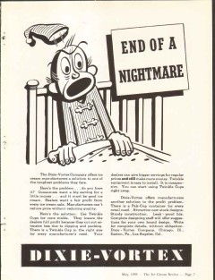Dixie-Vortex Company 1939 vintage ice cream ad Twinkle Cup nightmare Dixie-Vortex Company 1939 vintage ice cream ad Twinkle Cup nightmare
