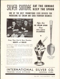 International Silver Company 1939 vintage ad Sundae Spoon ice cream International Silver Company 1939 vintage ad Sundae Spoon ice cream