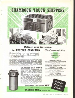 Meese Inc 1939 vintage ice cream ad Shamrock Truck Shippers condition