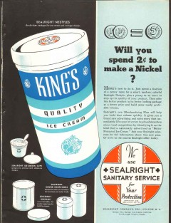 Sealright Company 1939 vintage ice cream ad Spend Nickel Sealright Company 1939 vintage ice cream ad Spend Nickel
