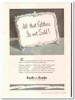 Foote Jenks Company 1947 vintage ice cream ad Pure Vanilla Flavor