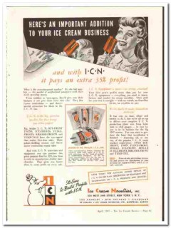 Ice Cream Novelties Inc 1947 vintage ad Icy-Frosts Fudgi-Frosts ICN