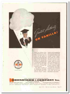 H Kohnstamm Company 1947 vintage ice cream ad Atlas Vanilla authority