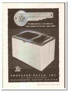 Anheuser-Busch Inc 1948 vintage ice cream ad Cabinets available
