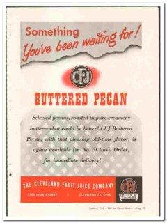 Cleveland Fruit Juice Company 1948 vintage ice cream ad Buttered Pecan Cleveland Fruit Juice Company 1948 vintage ice cream ad Buttered Pecan