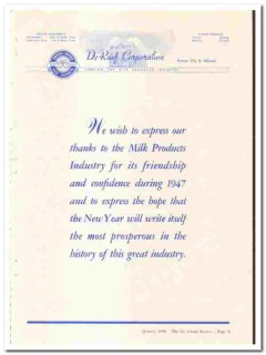 De-Raef Corp 1948 vintage ice cream ad milk products prosperous De-Raef Corp 1948 vintage ice cream ad milk products prosperous