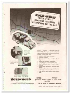Kold-Hold Mfg Company 1948 vintage ice cream ad Truck Plates