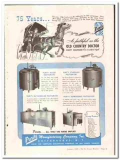 Purity Mfg Company 1948 vintage ice cream ad Pasteurizer equipment Purity Mfg Company 1948 vintage ice cream ad Pasteurizer equipment