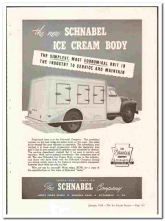 Schnable Company 1948 vintage truck ad ice cream body Schnable Company 1948 vintage truck ad ice cream body