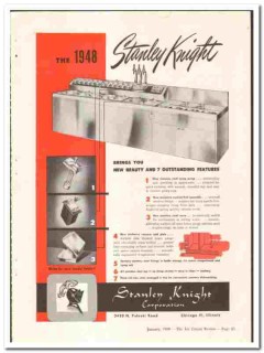 Stanley Knight Corp 1948 vintage ice cream ad soda fountain stainless Stanley Knight Corp 1948 vintage ice cream ad soda fountain stainless