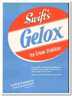Swift Company 1948 vintage ice cream ad Gelox stabilizer Swift Company 1948 vintage ice cream ad Gelox stabilizer