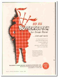 Warner-Jenkinson Mfg Company 1948 vintage ice cream ad Butterscotch