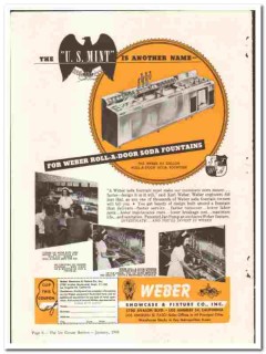 Weber Showcase Fixture Company 1948 vintage ice cream ad soda fountain