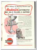 Anderson Bros Mfg Company 1949 vintage ice cream ad Filler Capper Anderson Bros Mfg Company 1949 vintage ice cream ad Filler Capper