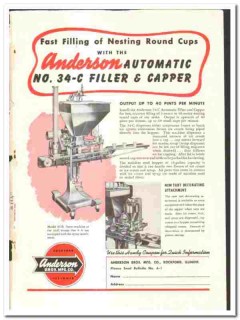 Anderson Bros Mfg Company 1949 vintage ice cream ad Filler Capper Anderson Bros Mfg Company 1949 vintage ice cream ad Filler Capper