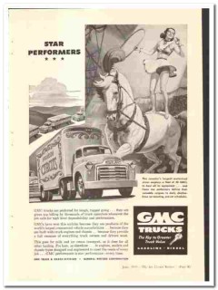 General Motors Corp 1949 vintage truck ad GMC star performers circus