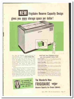 General Motors Corp 1949 vintage ice cream ad Frigidaire Reserve