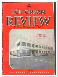 Hages LTD 1949 vintage ice cream magazine cover print San Diego CA Hages LTD 1949 vintage ice cream magazine cover print San Diego CA