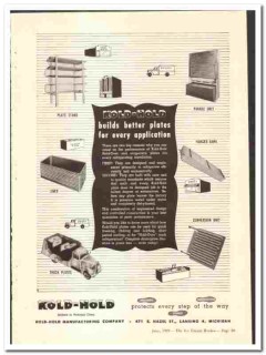 Kold-Hold Mfg Company 1949 vintage ice cream ad refrigeration plates