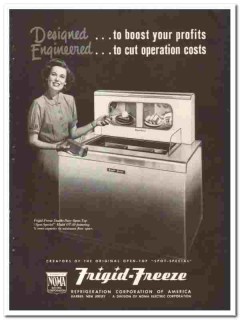 Refrigeration Corp 1949 vintage ice cream ad Frigid-Freeze cabinet Refrigeration Corp 1949 vintage ice cream ad Frigid-Freeze cabinet