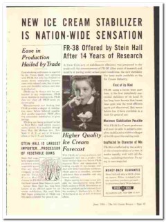 Stein Hall Company 1949 vintage ice cream ad Stabilizer FR-38 Stein Hall Company 1949 vintage ice cream ad Stabilizer FR-38