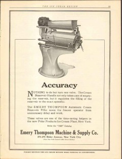 Emery Thompson Machine Supply Company 1920 vintage ice cream ad Handle
