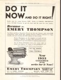 Emery Thompson Machine Supply Company 1933 vintage ice cream ad Right Emery Thompson Machine Supply Company 1933 vintage ice cream ad Right
