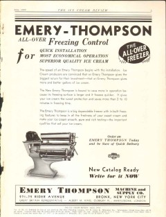 Emery Thompson Machine Supply Company 1933 vintage ice cream ad quick