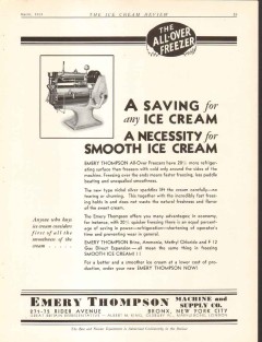 Emery Thompson Machine Supply Company 1934 vintage ice cream ad smooth