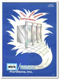 Weis Robart Partitions Inc 1990 vintage bathroom catalog toilet shower Weis Robart Partitions Inc 1990 vintage bathroom catalog toilet shower