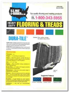 US Mat Rubber Company 1990 vintage flooring catalog Dura-Tile treads US Mat Rubber Company 1990 vintage flooring catalog Dura-Tile treads