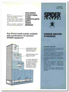 Spider Staging Corp 1990 vintage elevator catalog powered scaffolding Spider Staging Corp 1990 vintage elevator catalog powered scaffolding