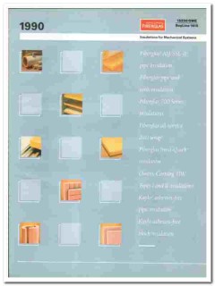 Owens-Corning Fiberglas Corp 1990 vintage insulation catalog
