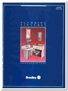 Bradley Corp 1990 vintage plumbing catalog fixtures controls fountains