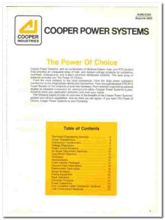 Cooper Industries Inc 1990 vintage electrical catalog Power Systems