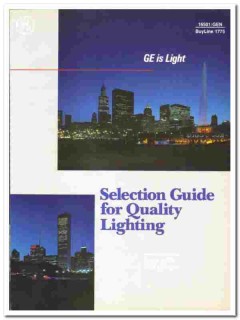 General Electric Company 1990 vintage catalog lamps lighting