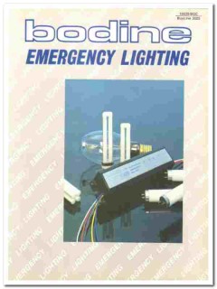 Bodine Company 1990 vintage electrical catalog Emergency Lighting