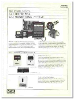 MSA Safety Inc 1990 vintage industrial catalog Gas Monitoring Systems