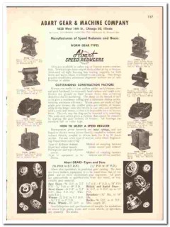 Abart Gear Machine Company 1947 vintage industrial catalog reducers Abart Gear Machine Company 1947 vintage industrial catalog reducers