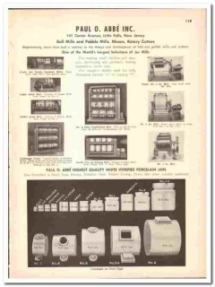 Paul O Abbe Inc 1947 vintage industrial catalog pebble ball mills Paul O Abbe Inc 1947 vintage industrial catalog pebble ball mills