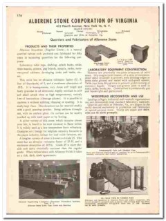 Alberene Stone Corp Va 1947 vintage industrial catalog laboratory Alberene Stone Corp Va 1947 vintage industrial catalog laboratory