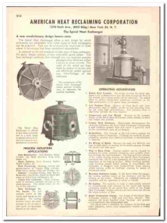 American Heat Reclaiming Corp 1947 vintage industrial catalog process American Heat Reclaiming Corp 1947 vintage industrial catalog process