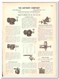 Anthony Company 1947 vintage industrial catalog Nebulyte Burners Anthony Company 1947 vintage industrial catalog Nebulyte Burners
