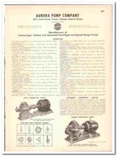 Aurora Pump Company 1947 vintage industrial catalog Centrifugal Aurora Pump Company 1947 vintage industrial catalog Centrifugal